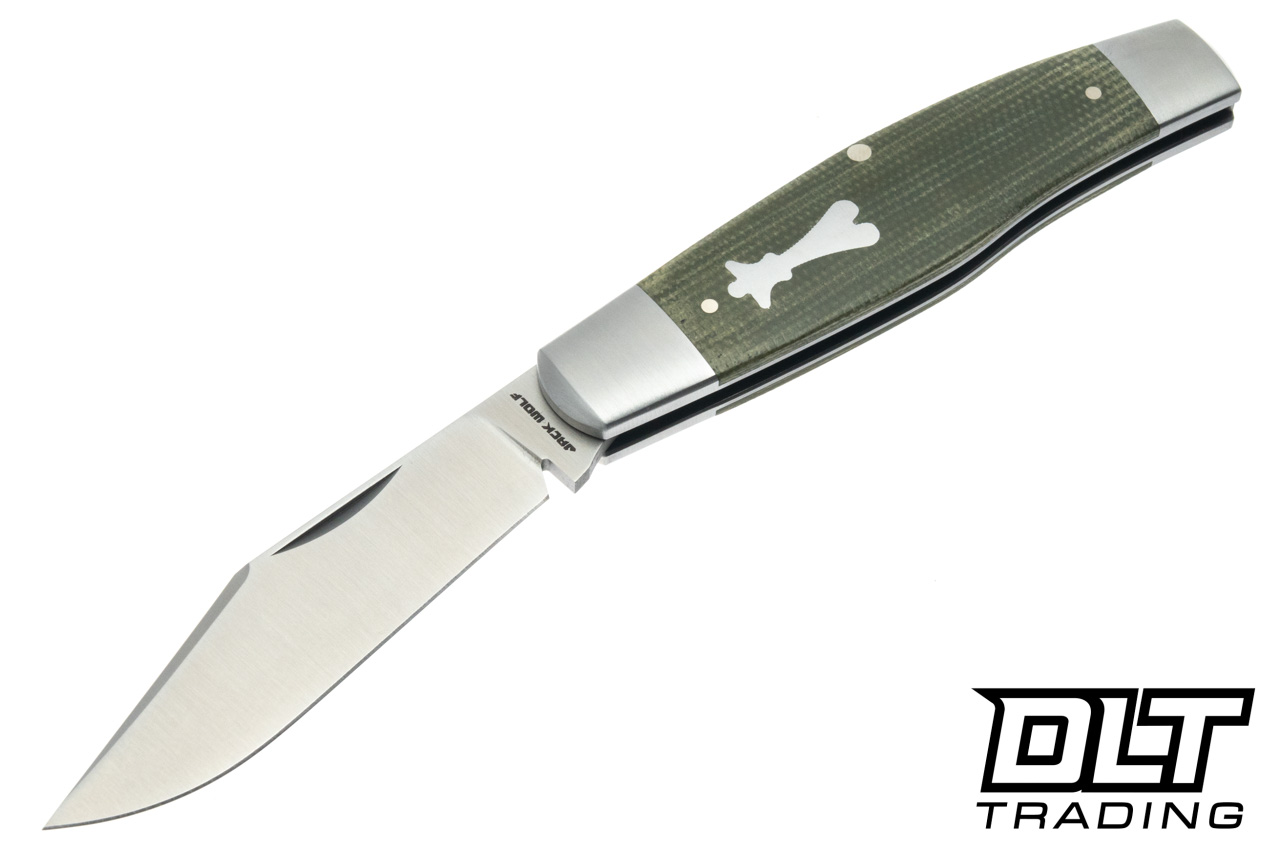 [美品]BOX COMP HATA JACKMAN Jack Wolf Knives Gateway Stockman | Green Micarta
