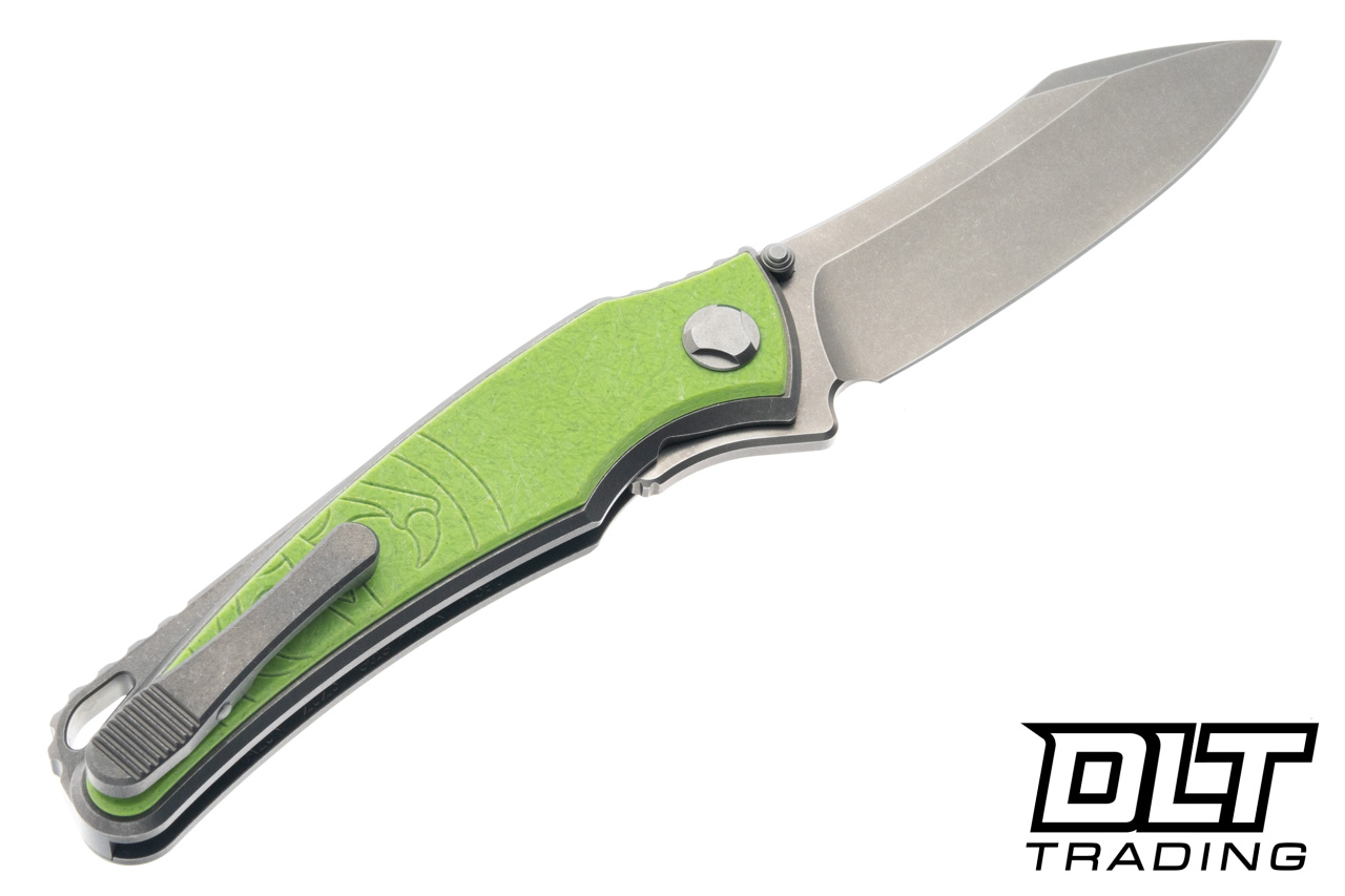 Hawk Talon - Titanium Handle - Spring Green Glass FatCarbon