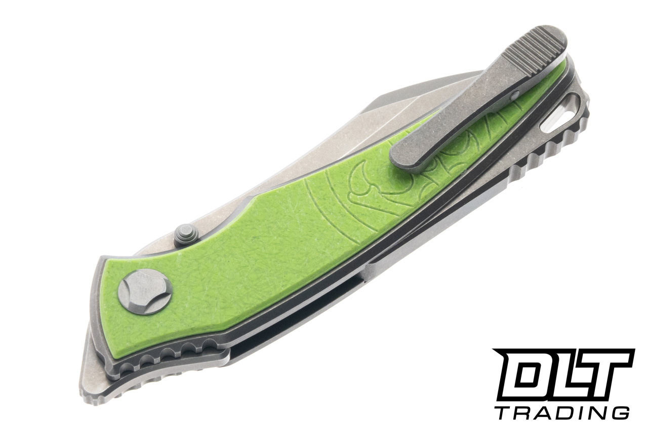Hawk Talon - Titanium Handle - Spring Green Glass FatCarbon