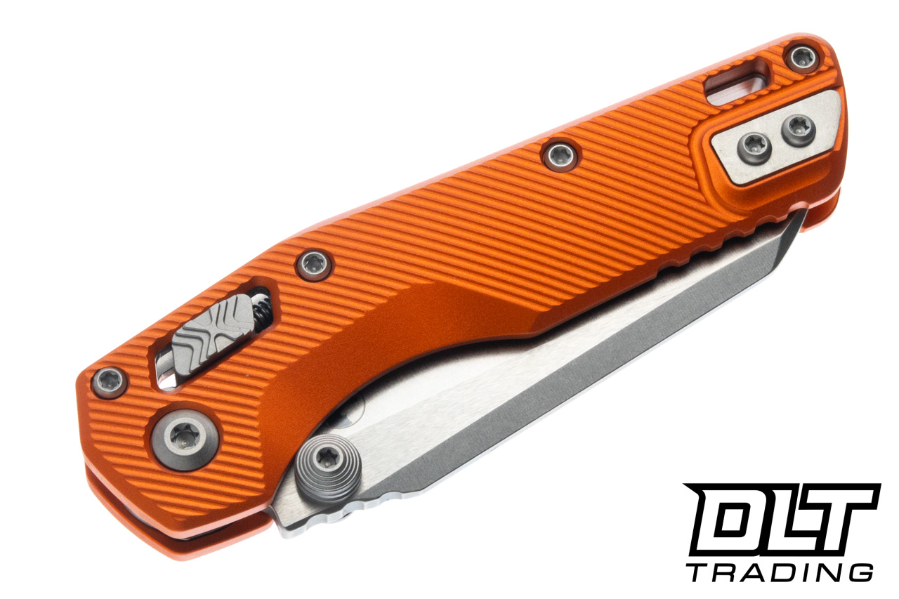 Microtech MSI Mini Ram-Lok - Orange Fluted Handle - Stonewashed