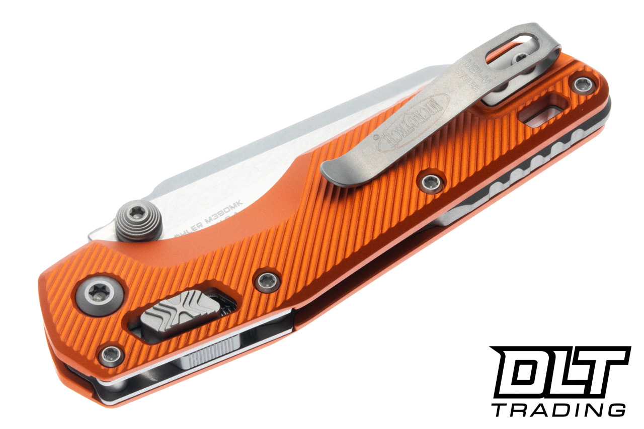 Microtech MSI Mini Ram-Lok - Orange Fluted Handle - Stonewashed