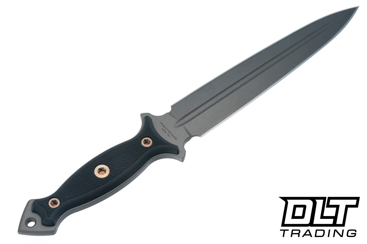 RMJ Tactical Nightshade - Tungsten Cerakote 3V Blade - Black G-10