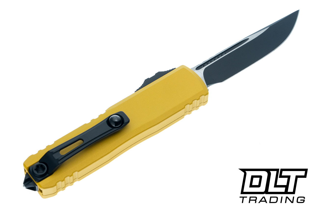 Microtech UTX-85 Gen IV - Yellow Handle - Black Blade - 12314-1YM