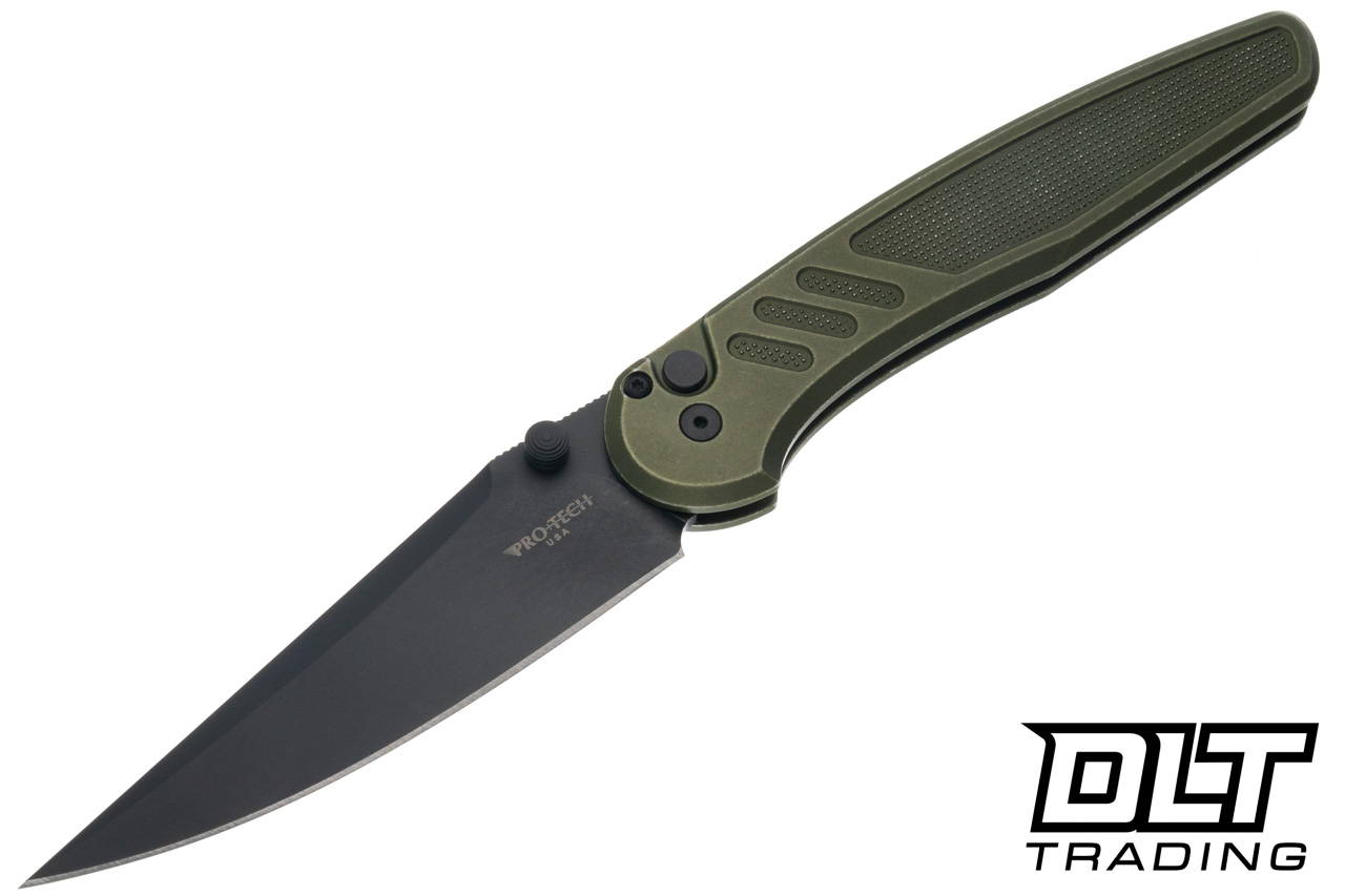Pro-Tech Avalon - Battleworn Knurled Green Aluminum - Black DLC