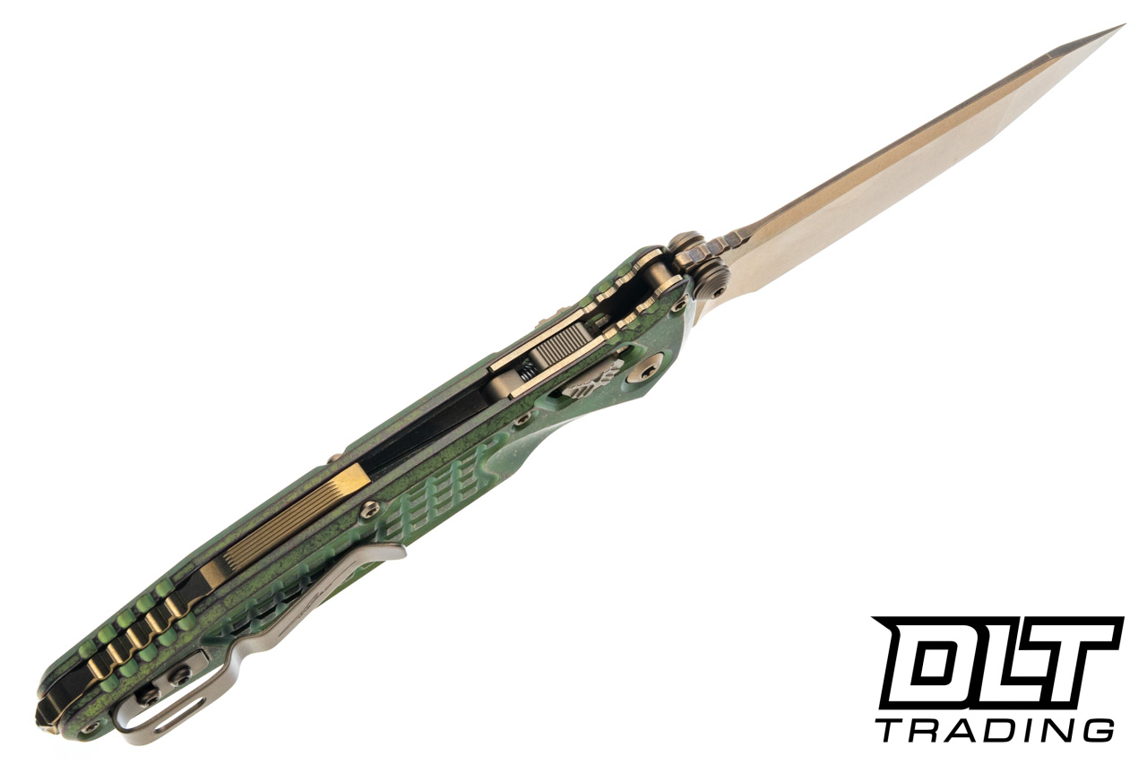 ラズリ Microtech Socom Ram-Lok T/E - Antique Green Frag Titanium Handle