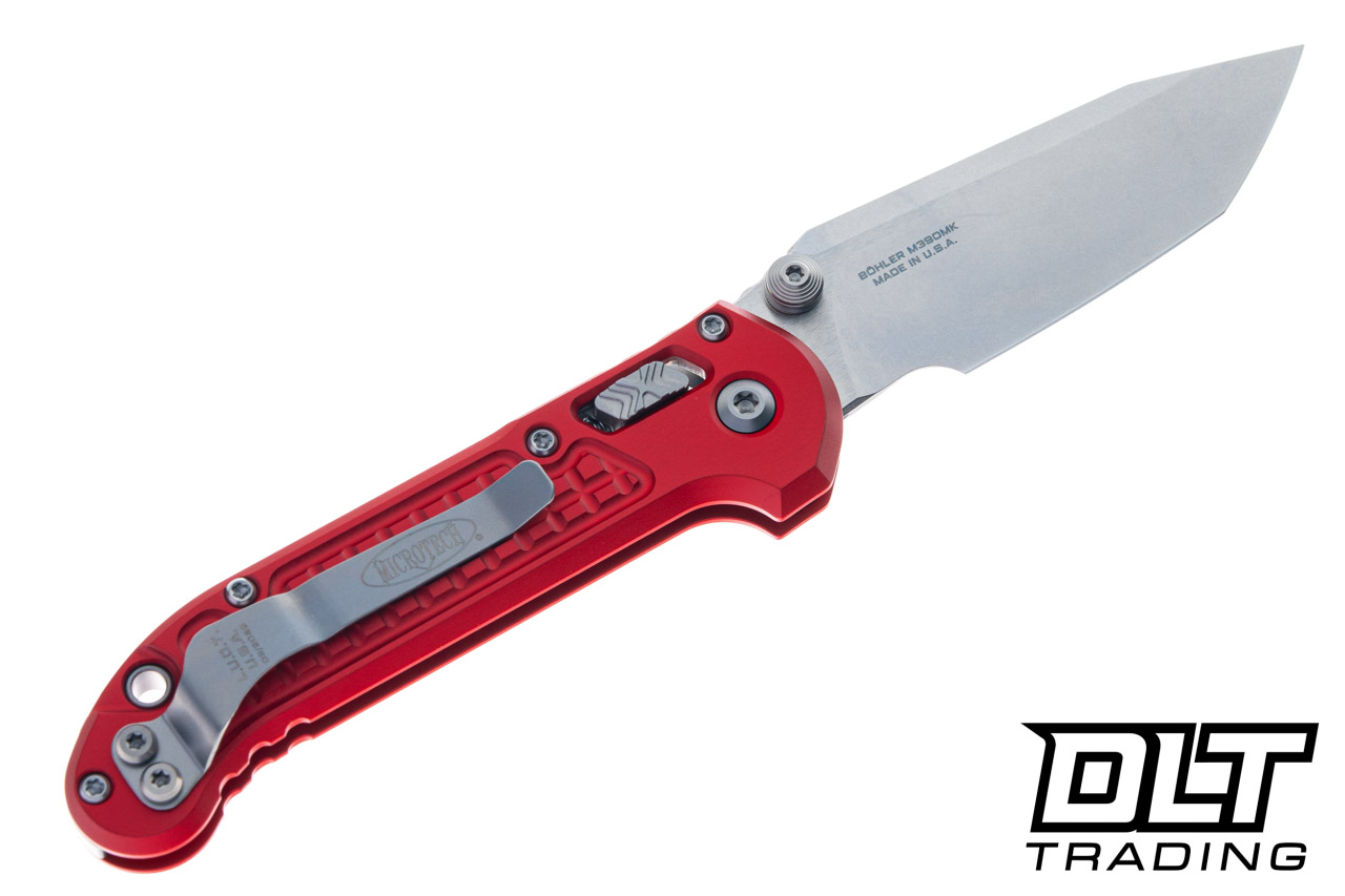Microtech LUDT Ram-Lok T/E - Red Frag Handle - Stonewashed Blade