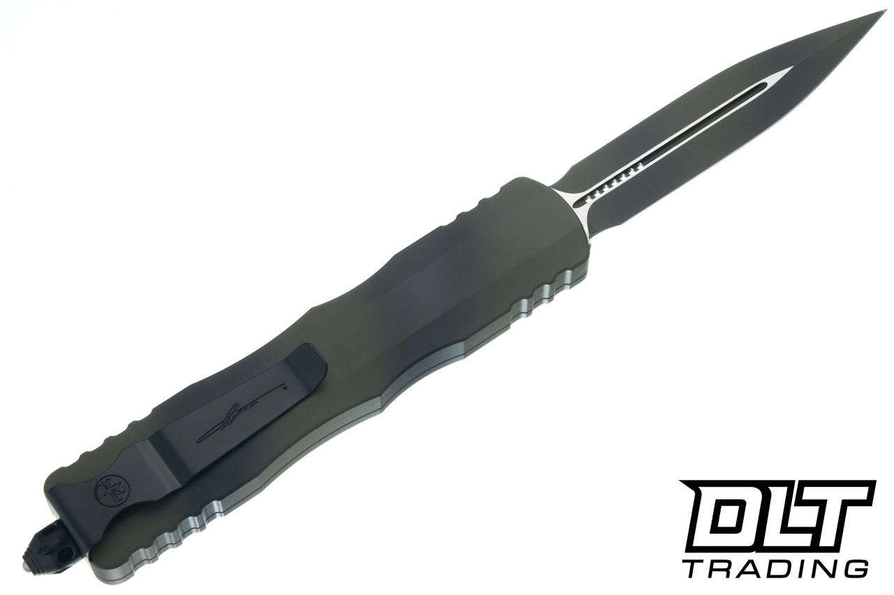 Microtech Dirac Delta - OD Green War Paint Handle - OD Green War