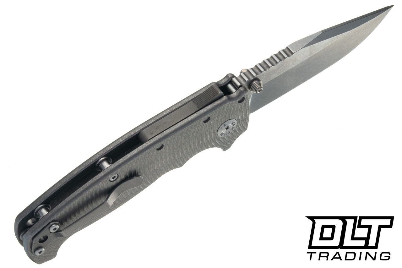 Demko AD20 XXX - Textured Titanium II - Clip Point CPM-3V Blade