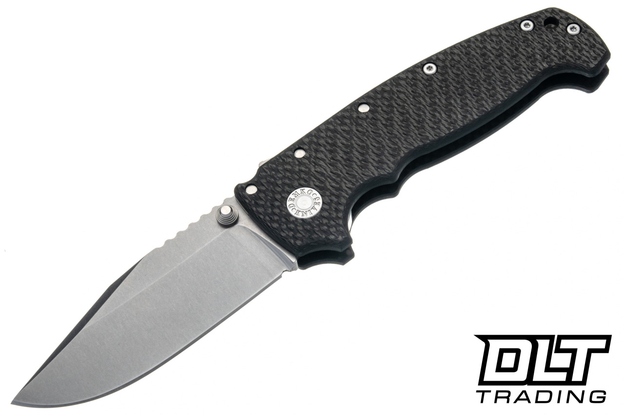 Demko AD20 XXX - Textured Carbon Fiber - Clip Point CPM-3V Blade