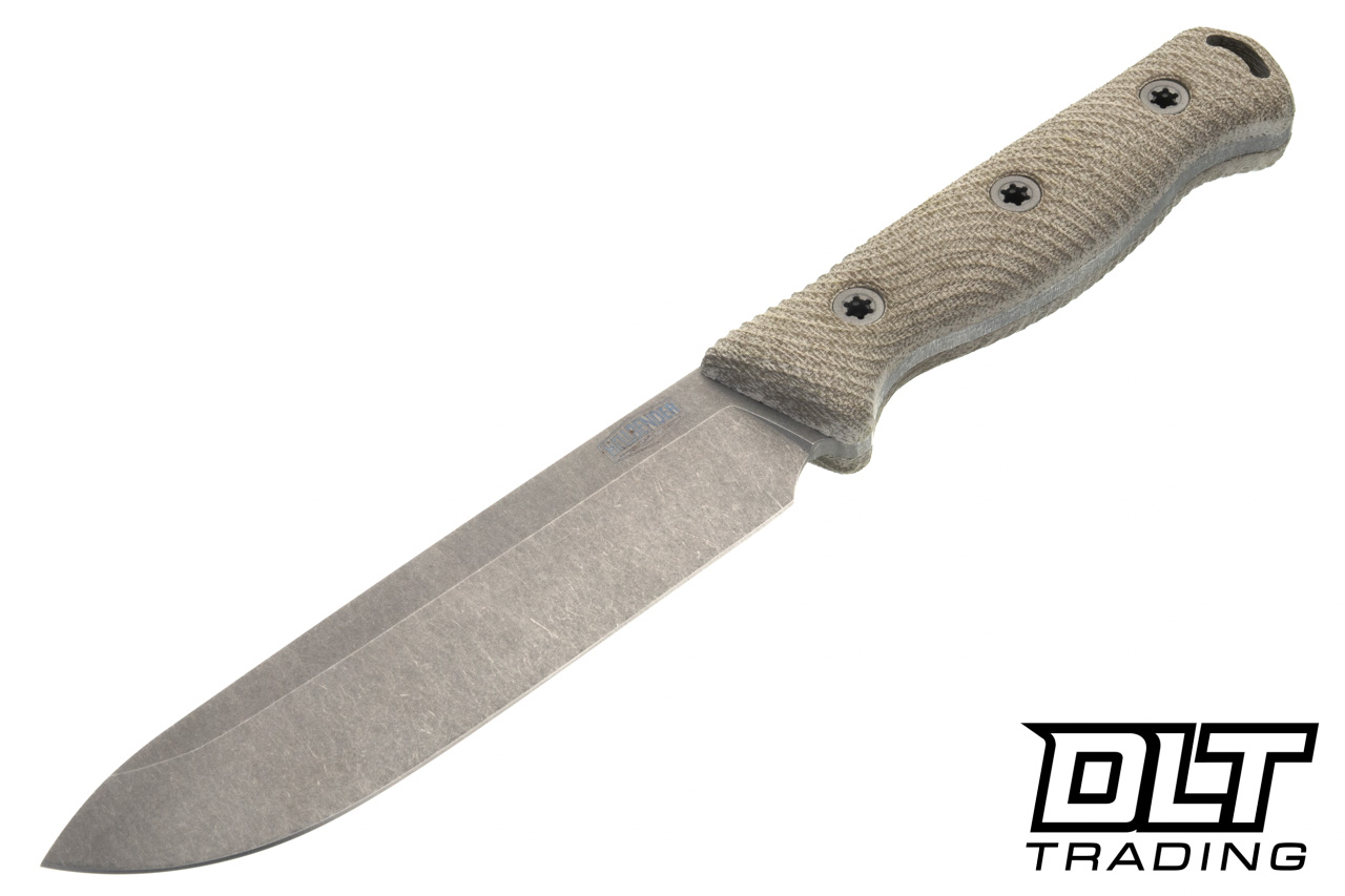 Hellbender Mudpup 6 - OD Micarta - Tumbled MagnaCut Blade