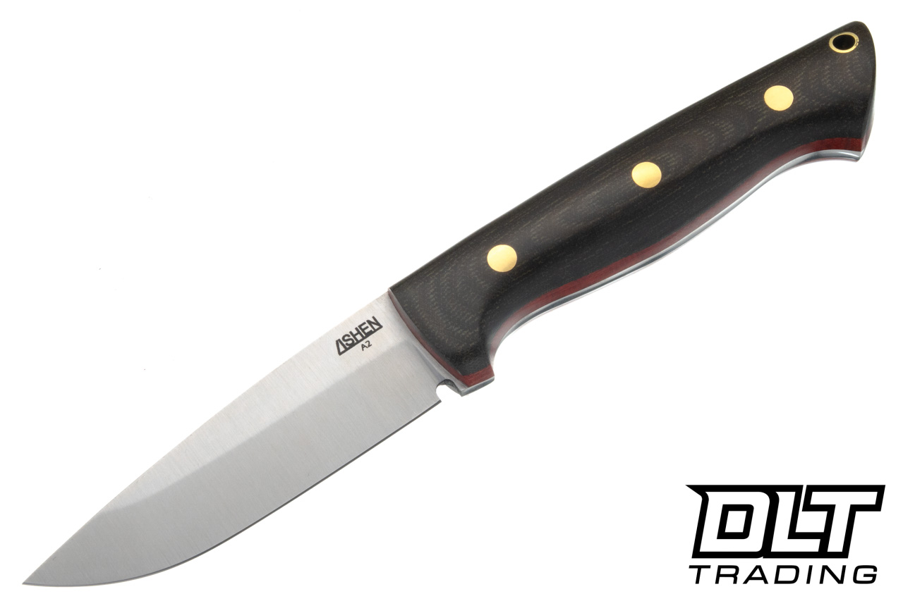Lishen Dakota A2 - Ranger Green Canvas Micarta - Thick Red Liners
