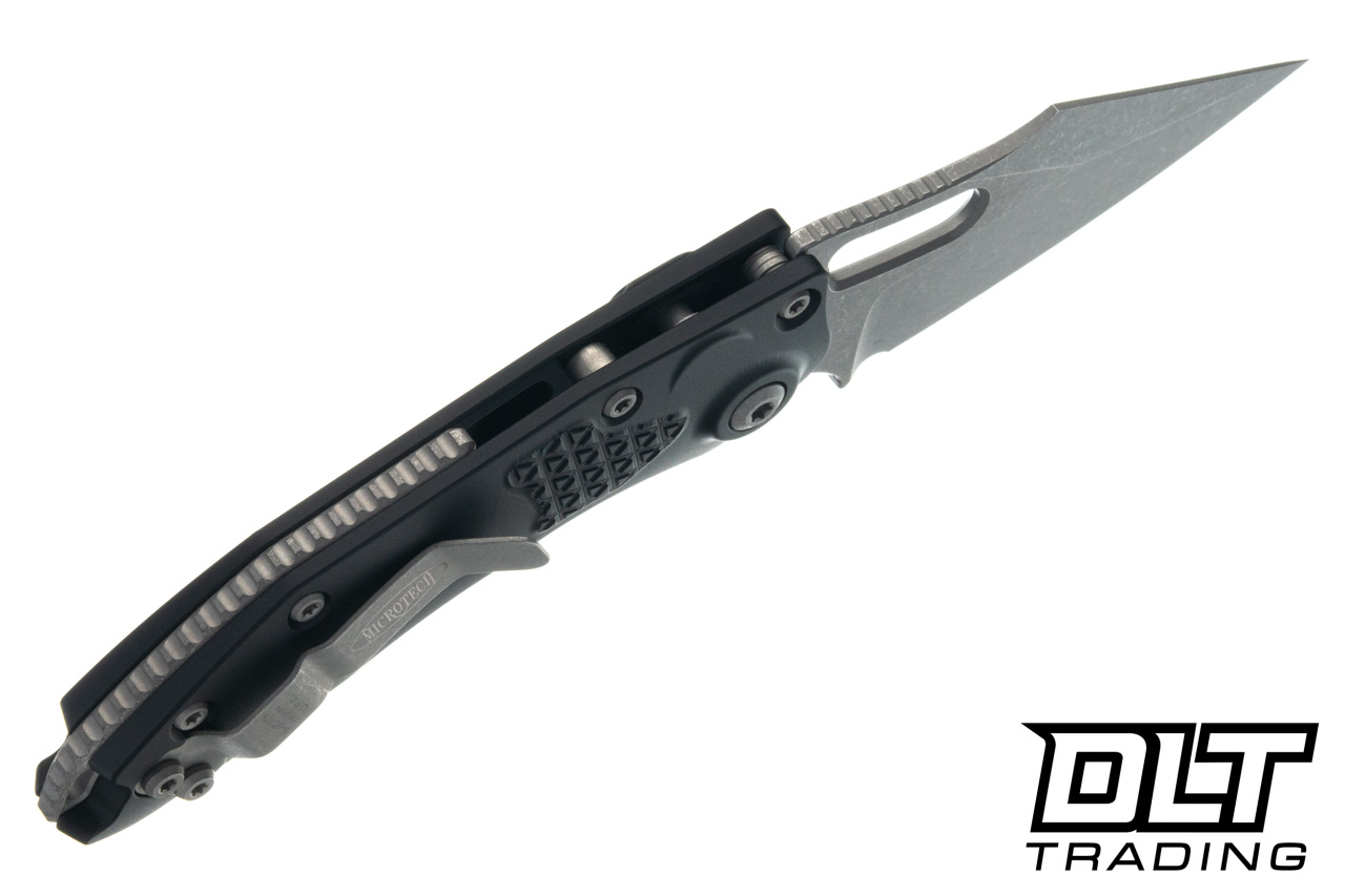 Microtech Mini Stitch Auto - Black Handle - Apocalyptic Blade