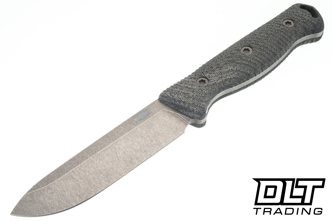 【マイリトルテイラー】 Hellbender Mudpup 5 Gen 2 - Black Micarta - Tumbled MagnaCut Blade
