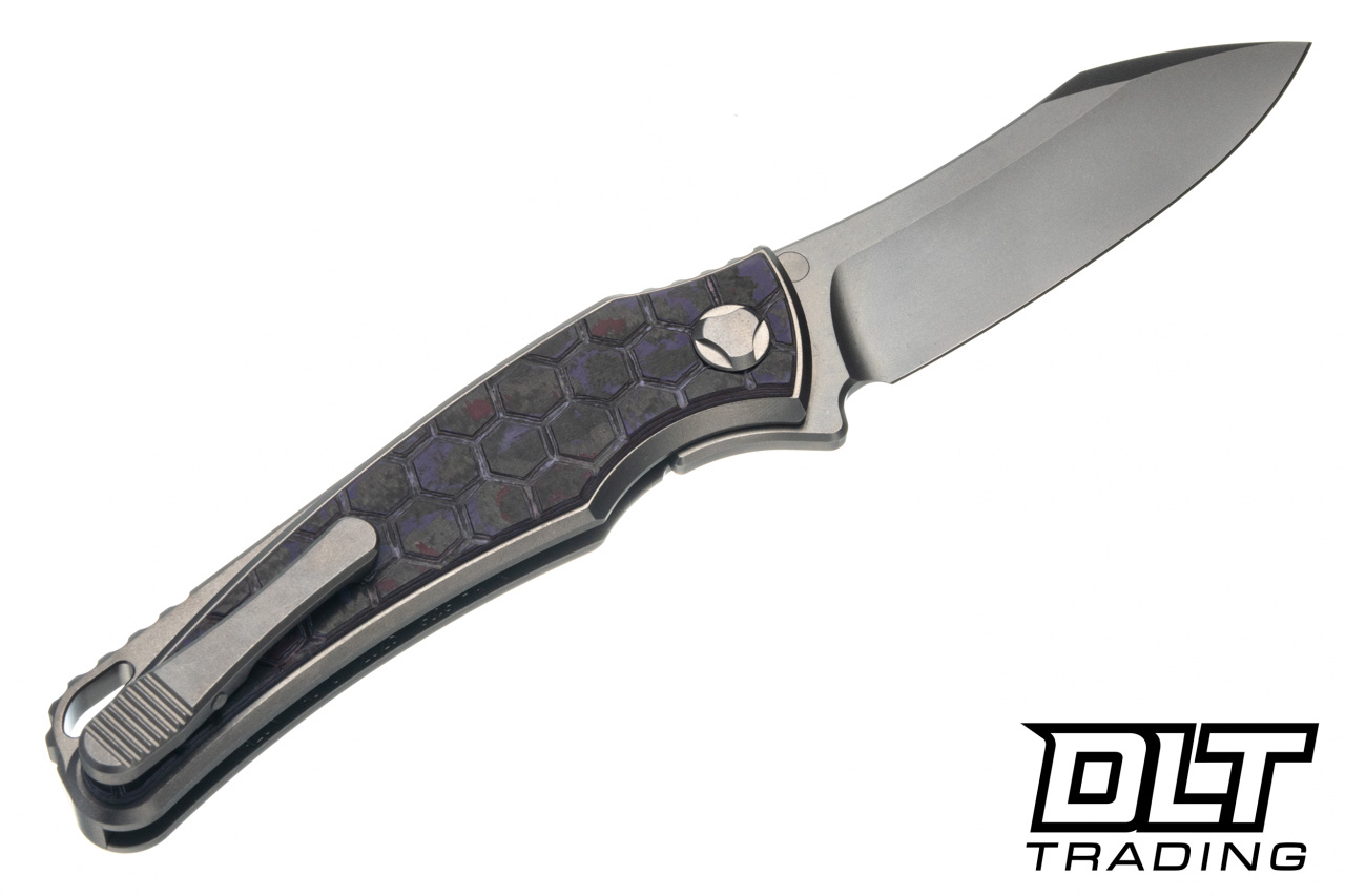 Hawk Talon Auto - Tumbled Titanium - Honeycomb Pattern Purple Haze