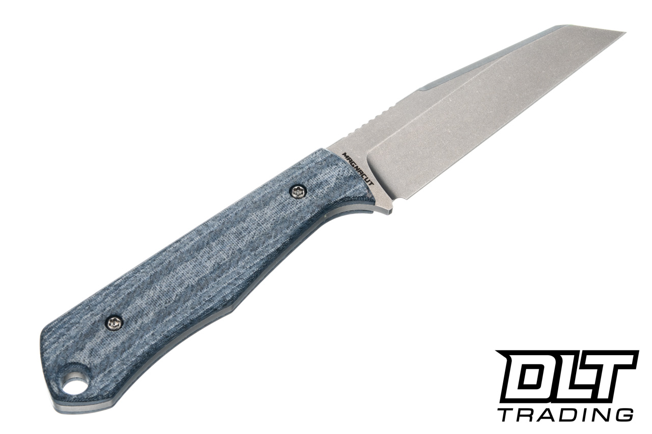 Mika Jack Wolf Collusion USA - Blue Jeans Micarta - Zir Blast