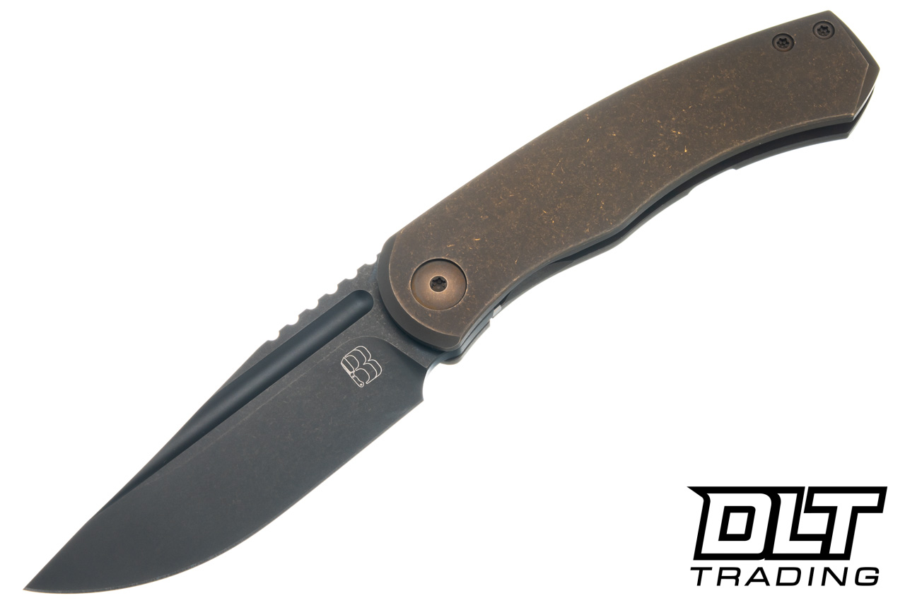 BergBlades Mini Alpha - Bronze Ano Titanium - Black DLC S90V Blade