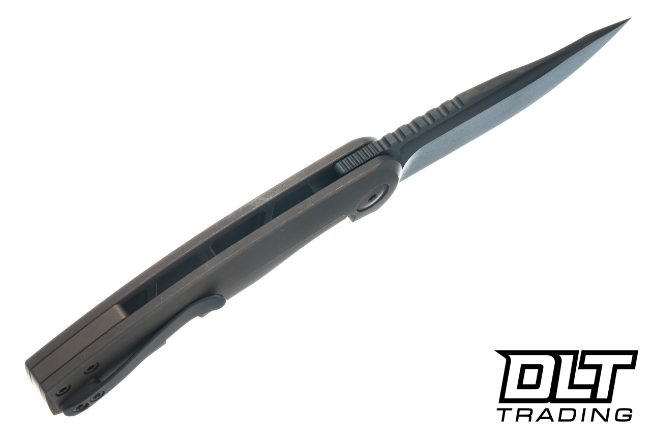 BergBlades Mini Alpha - Bronze Ano Titanium - Black DLC S90V Blade