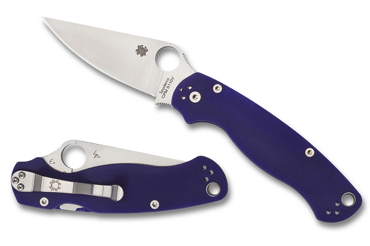 Spyderco Paramilitary 2 Knife, Dark Blue, G10