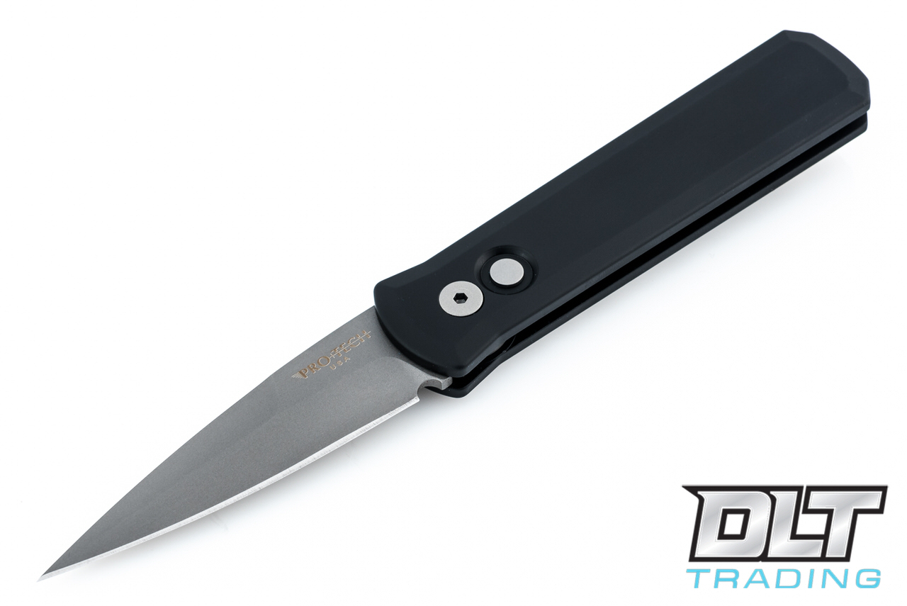 Pro-Tech Godson Black | Bead Blasted 154CM | Button Lock Knife