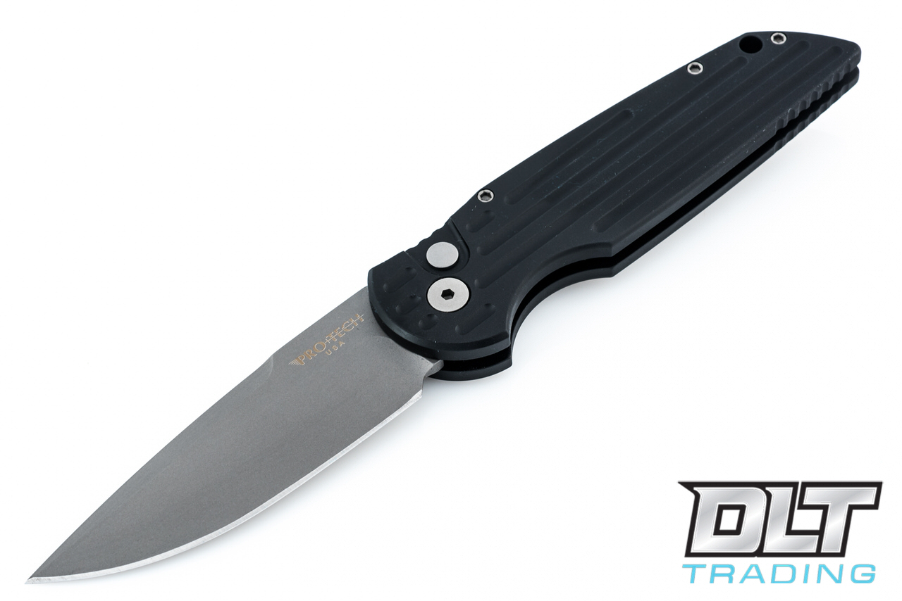 Pro-Tech TR3 - Black Handle - Bead Blasted Blade