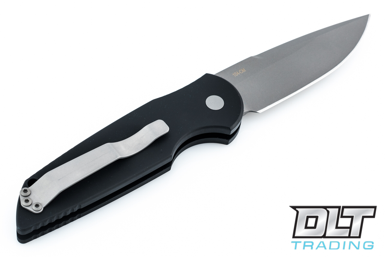 Pro-Tech TR3 - Black Handle - Bead Blasted Blade