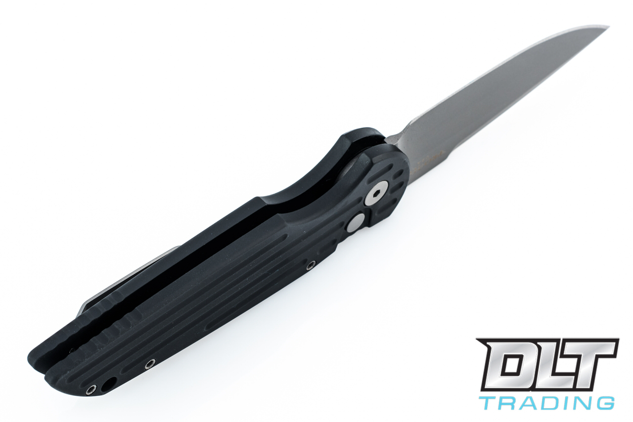 Pro-Tech TR3 - Black Handle - Bead Blasted Blade