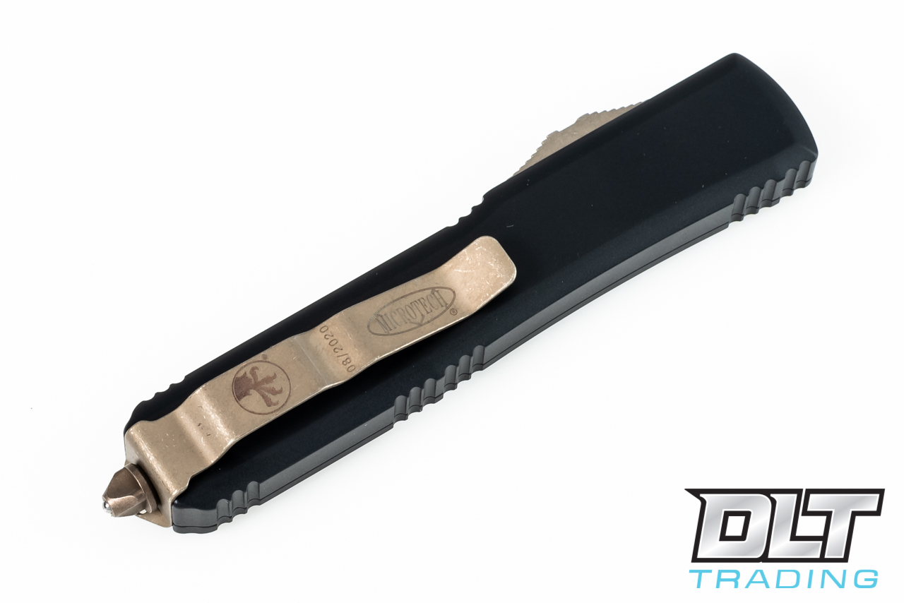 Microtech Ultratech D/E - Black Handle - Bronze Blade - Molon Labe
