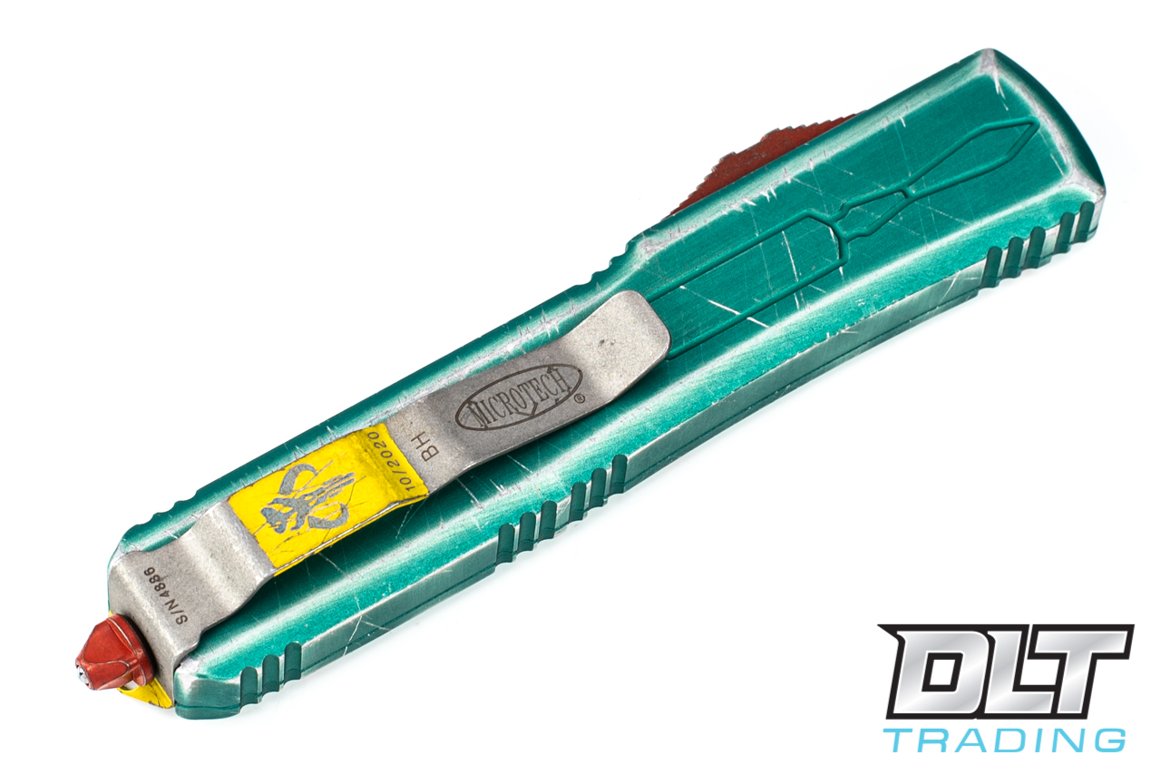Microtech Ultratech Bounty Hunter T/E - Distressed Green Handle