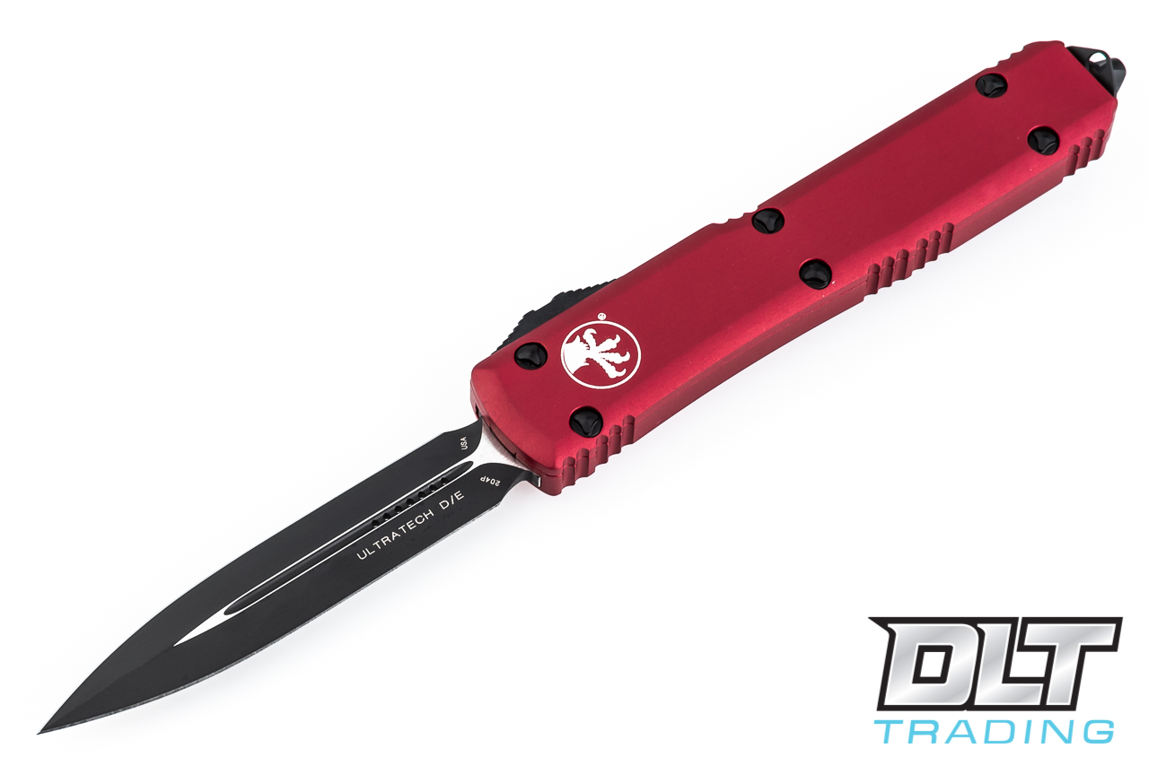 Microtech Ultratech D/E - Red Handle - Black Blade