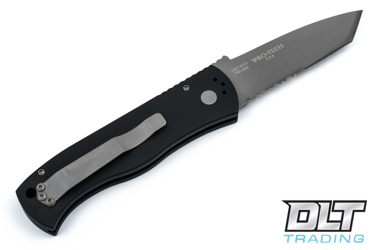 MccRc Canpur CP74E (美品) Pro-Tech Emerson CQC-7 - Partial Serrations - Black Handle - DLT
