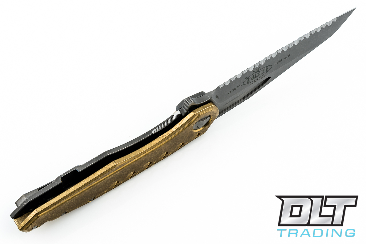 Microtech | 196-16APBR Sigil - Brass Handle - Apocalyptic Blade