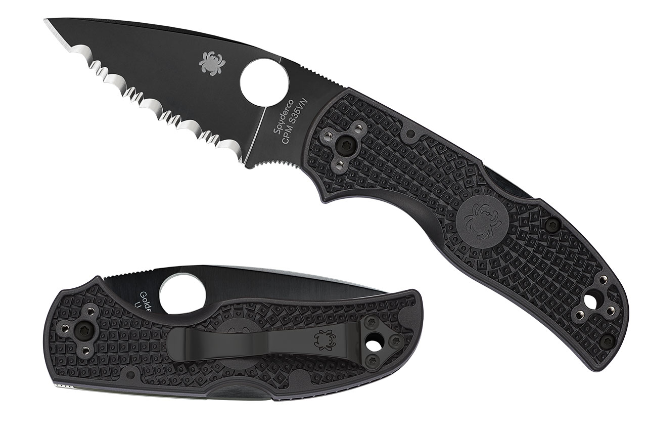 Spyderco Native 5, Fully Serrated Black Blade, Black FRN