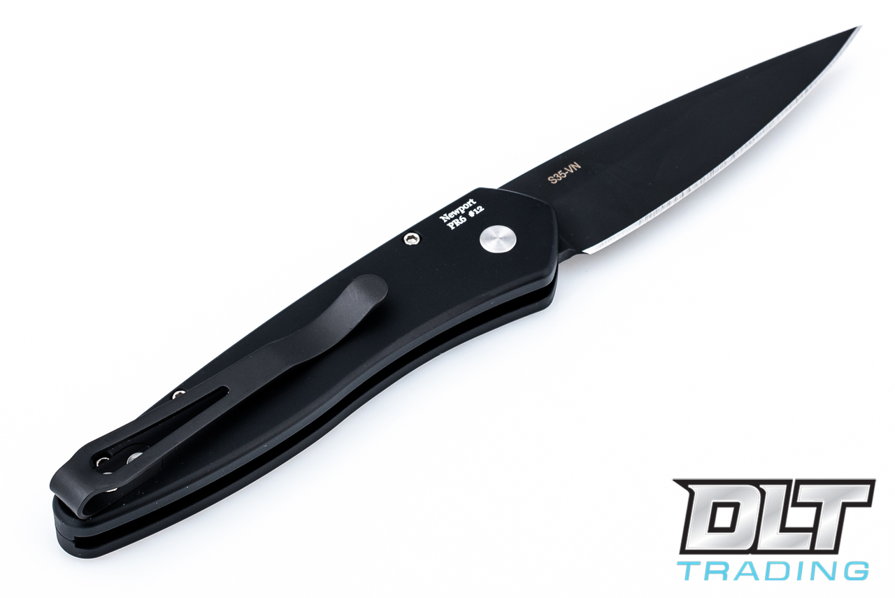 Pro-Tech Newport - Tuxedo Handle - Black Blade