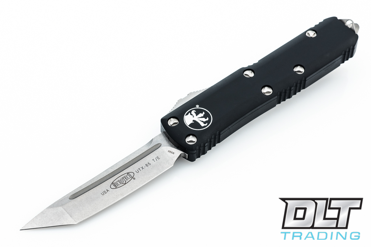 Microtech UTX-85 T/E - Black Handle - Stonewashed Blade