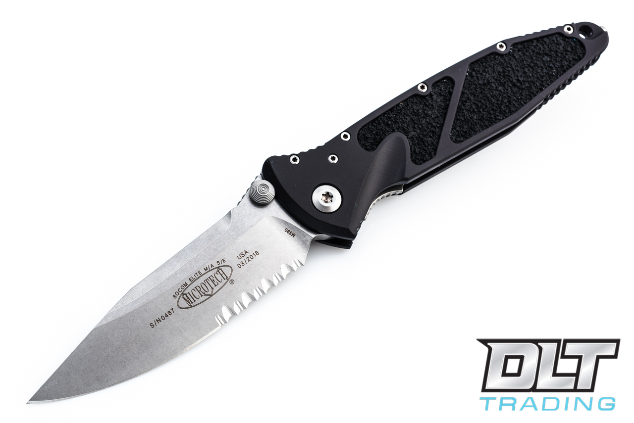 Microtech 160-11 S/E SOCOM Elite - Black Handle - Stonewash Blade