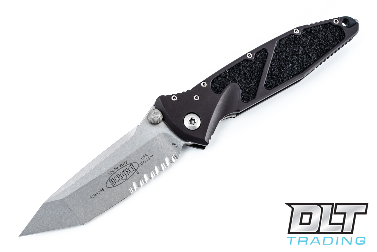 Microtech 161-11 T/E SOCOM Elite - Black Handle - Stonewash Blade