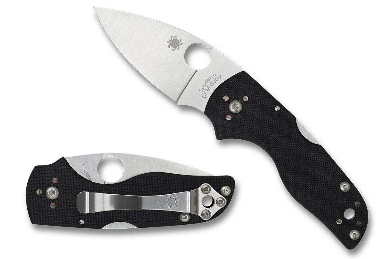 わかlil Spyderco: Lil' Native Wharncliffe - Black G-10 - Compression Lock