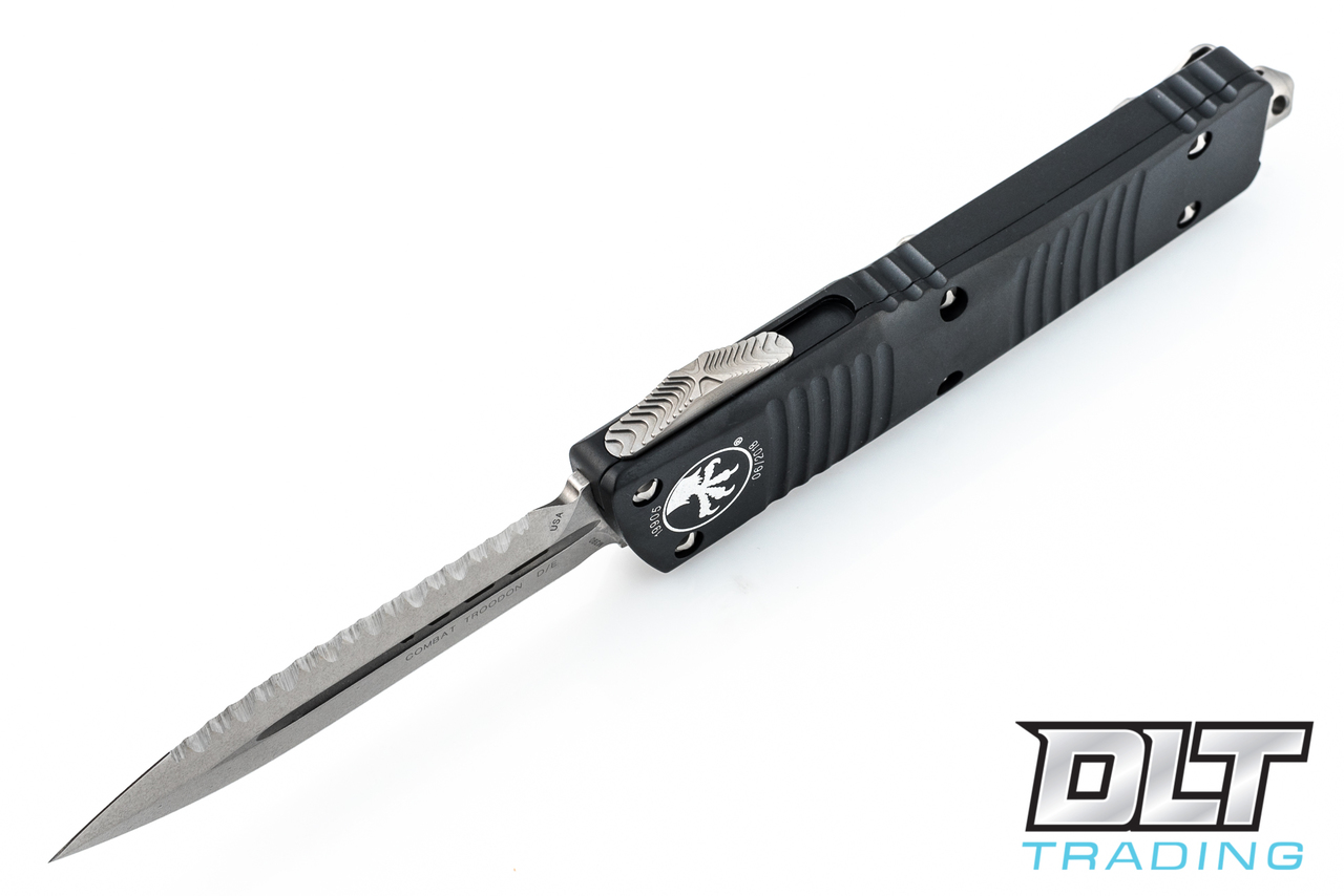 Microtech Combat Troodon D/E - Black Handle - Stonewash Blade