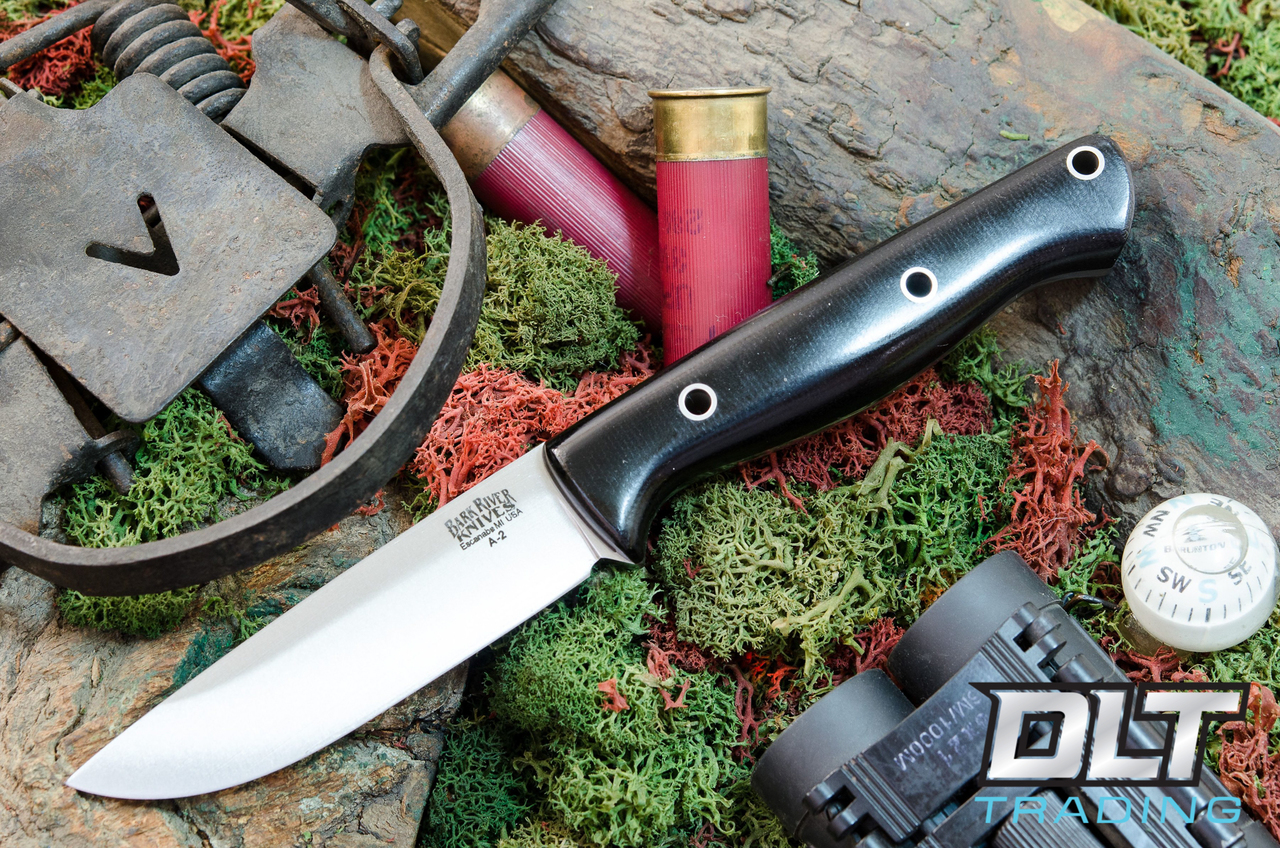 Bark River Knives | Gunny Hunter A2 - Black Canvas Micarta