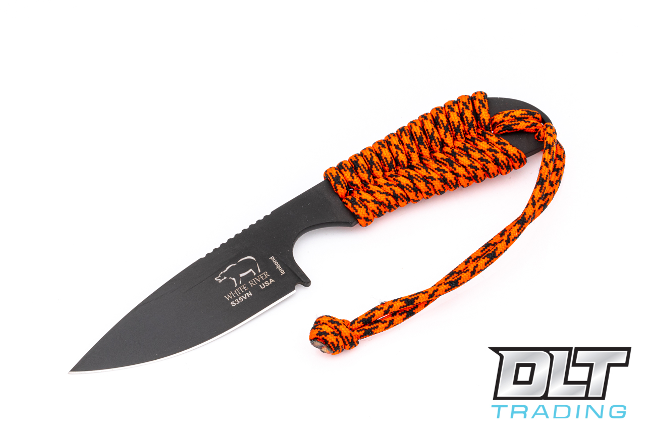 White River M1 BackPacker - Orange Paracord - Black Blade - DLT