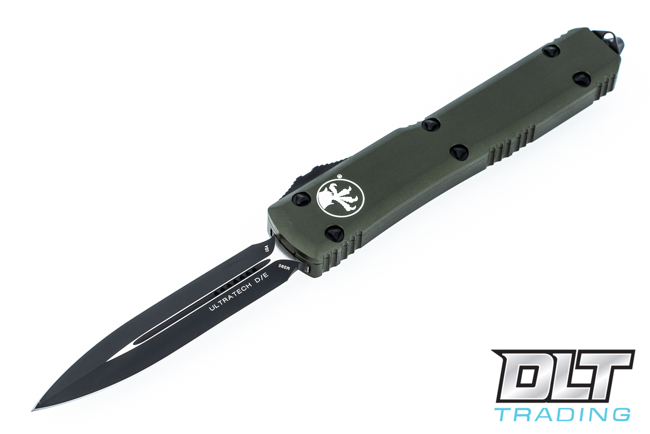 Microtech Ultratech D/E - Green Handle - Black Blade