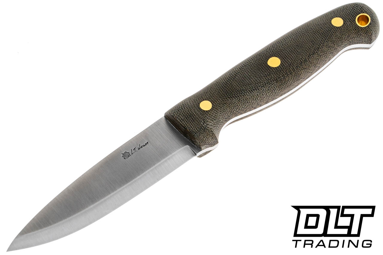 LT Wright | GNS A2 - Scandi - Green Micarta