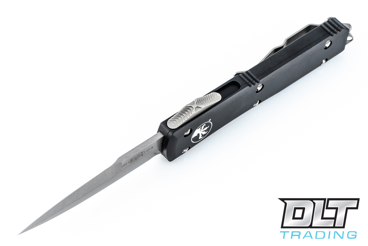 Microtech Ultratech D/E - Black Handle - Contoured - Stonewash Blade