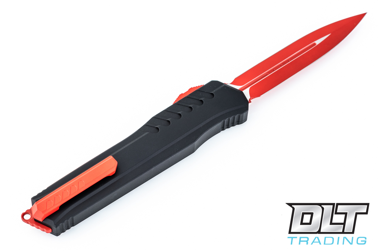 Microtech 242M-1RDB Cypher MK7 D/E - Black Handle - Red Blade