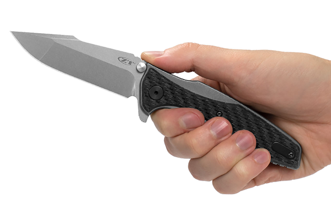 ZT 0393GLCF Hinderer Flipper - Carbon Fiber - 3.5 ZT 0393GLCF Hinderer Flipper - Carbon Fiber - 3.5