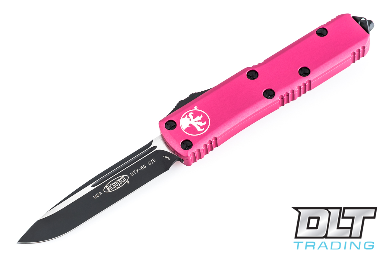 Microtech UTX-85 S/E - Pink Handle - Black Blade