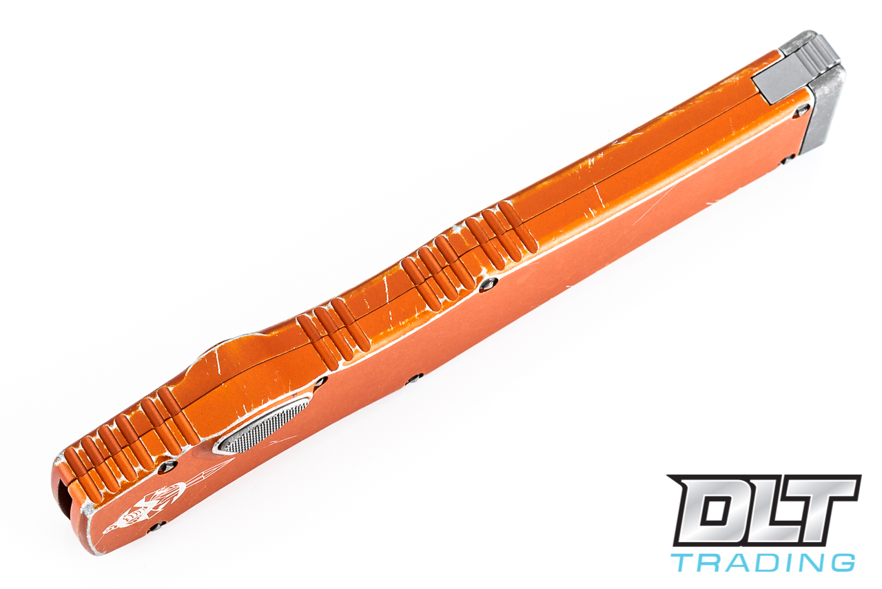 Microtech Halo VI Hellhound T/E - Distressed Orange Handle
