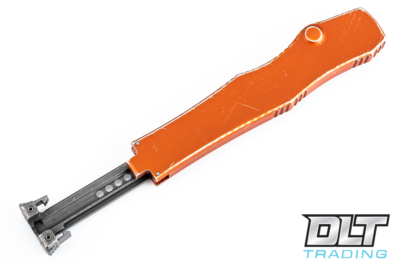 Microtech Halo VI Hellhound T/E - Distressed Orange Handle