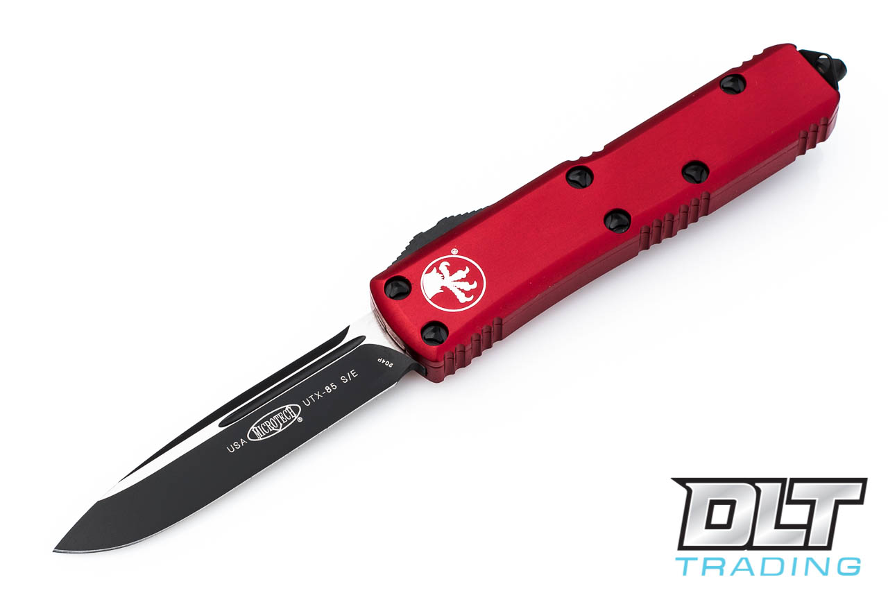 Microtech UTX-85 S/E - Red Handle - Black Blade