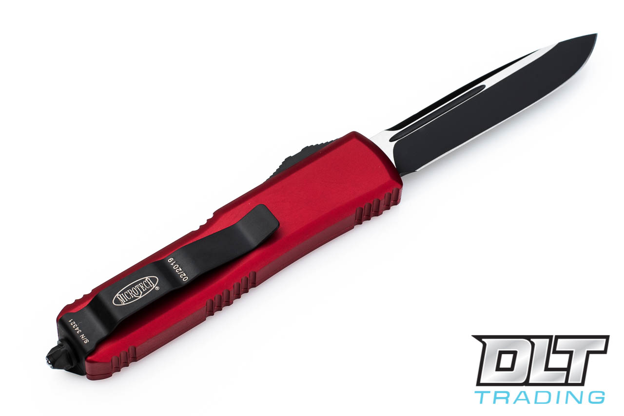 Microtech UTX-85 S/E - Red Handle - Black Blade